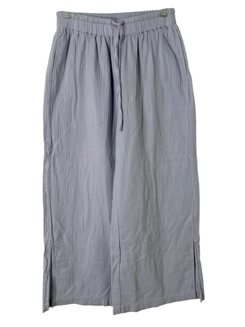 Pact Coastal Double Gauze Split Hem Pants Organic Cotton Blue Women’s Medium - Picture 4 of 7
